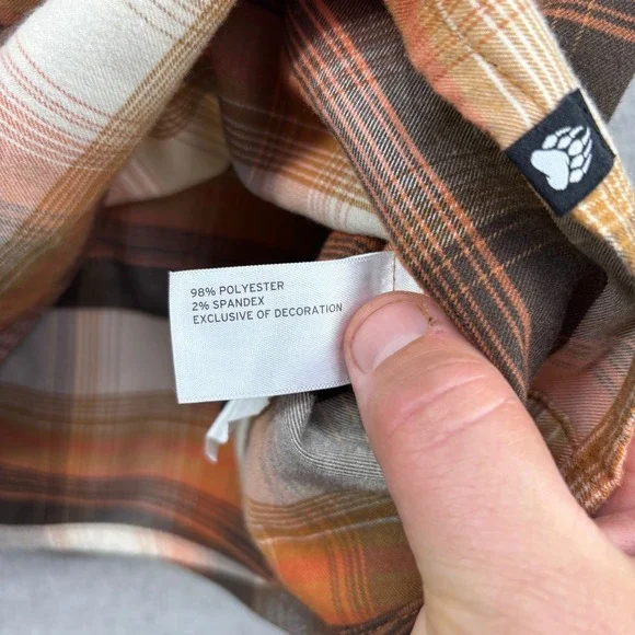 Alaskan Hardgear Boars Nest Flannel Shirt 2XL Tall Brown Plaid Stretch Duluth - Picture 8 of 13